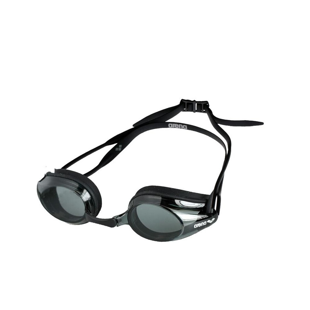 (One Size, Smoke/Black) Arena Unisex Adult Tracks Clear Swimming Goggles