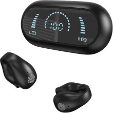 (Black) Ear Clip Bone Conduction Headphones Bluetooth 5.3, Wireless Open Ear Clip On Headphone Sport Running Earring Earphone