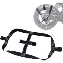 (Black) Universal Motorcycle Rear Wheel Tie-down Strap, Transportation Bundle Belt For Motor Bike Dirt Bike Trailer