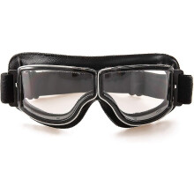 (clear) Motorcycle Goggle Pu Leather Windproof Sunglasses Sports Glasses Retro Bike Glasses For Bike Motocross Glasses