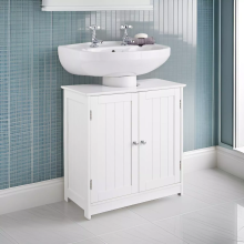 Under Sink Bathroom Storage Cabinet - White Basin Vanity Unit