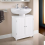 Under Sink Bathroom Storage Cabinet - White Basin Vanity Unit 4