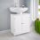 Under Sink Bathroom Storage Cabinet - White Basin Vanity Unit 5