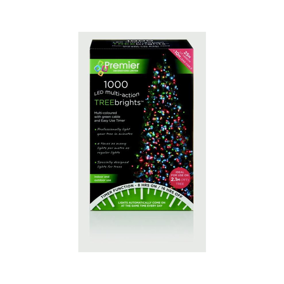 Premier Green - 1000 Led Multi Action Treebrights With Timer - Multi