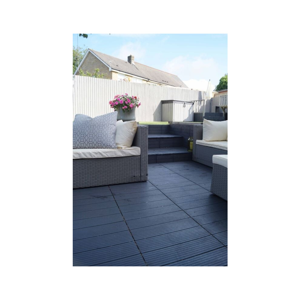 Easy Tile Cosmopolitan Decking - Black - Rubber Decking Tiles - Easy Installation - Image 4