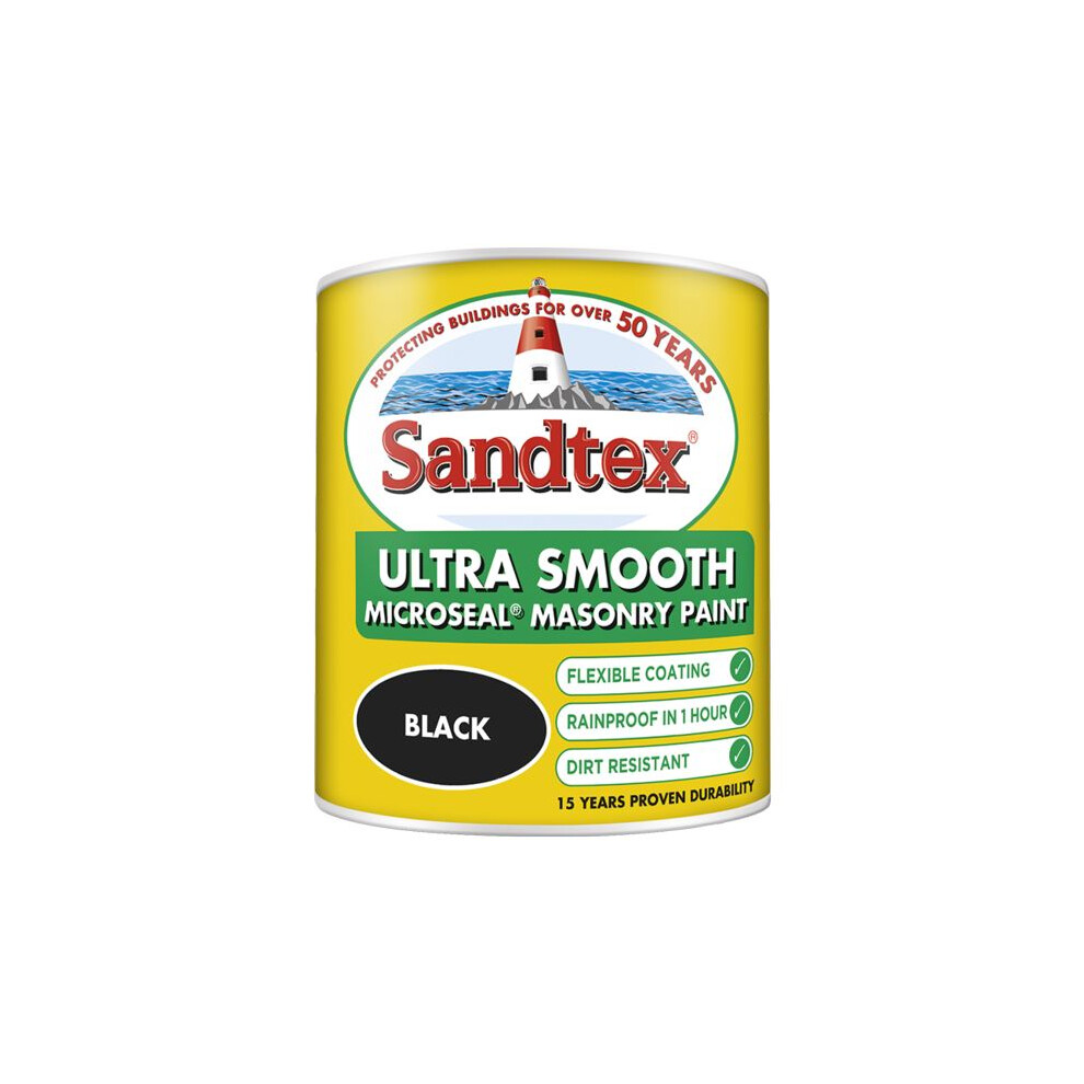 Sandtex - Smooth Masonry Paint 1L - Black