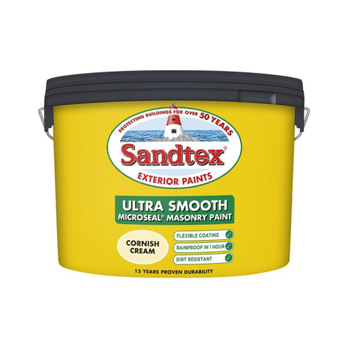 Sandtex Sandtex - Smooth Masonry Paint 10L - Cornish Cream