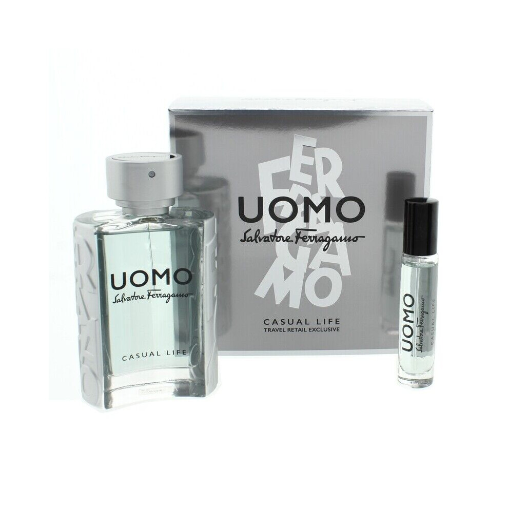 Salvatore Ferragamo Uomo Casual Life 100ml Eau De Toilette Gift Set