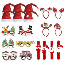 Christmas Ornaments Glasses Set Festive Adult Children Christmas Gift Hat Head Buckle Hoop Clap Ring Bracelet