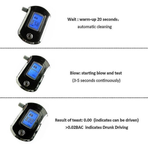 Professional Digital Breath Alcohol Tester Breathalyzer with Lcd Display With10 Filter Tip 2
