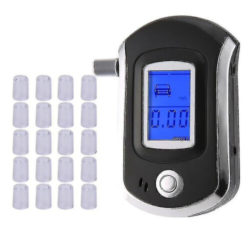 Professional Digital Breath Alcohol Tester Breathalyzer with Lcd Display With10 Filter Tip