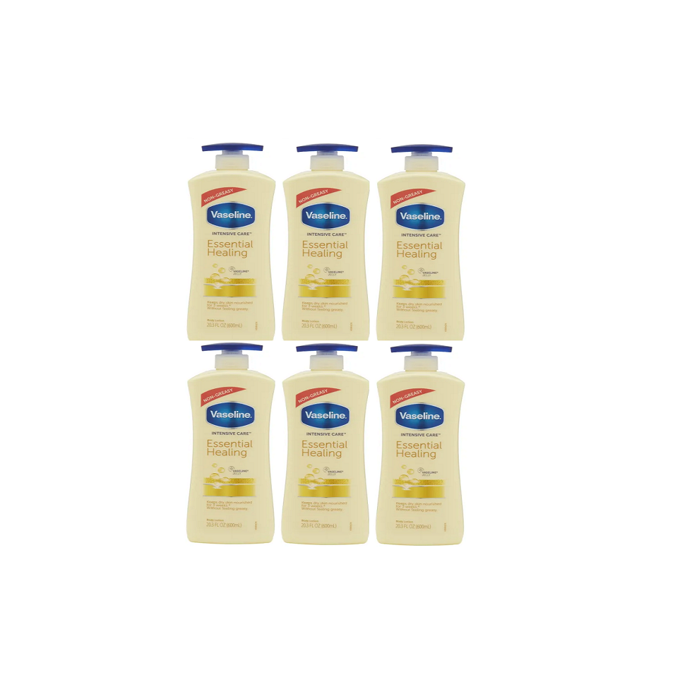 Vaseline Essential Healing Lotion Intensive Care Moisturiser 6x600ml Pump