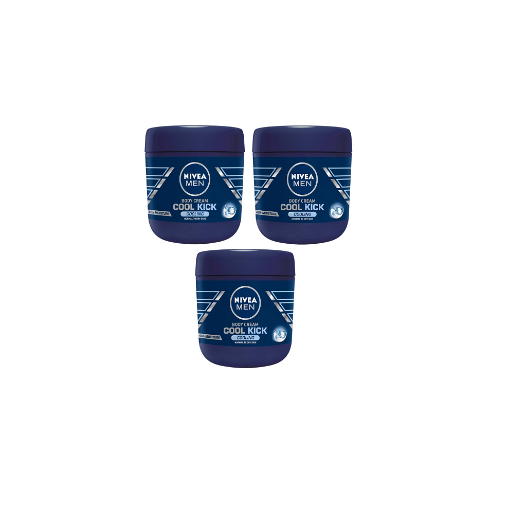 Nivea Men Cool Kick Body Cream Cooling Normal To Dry Skin 3x 400ml Tubs Bulk Buy