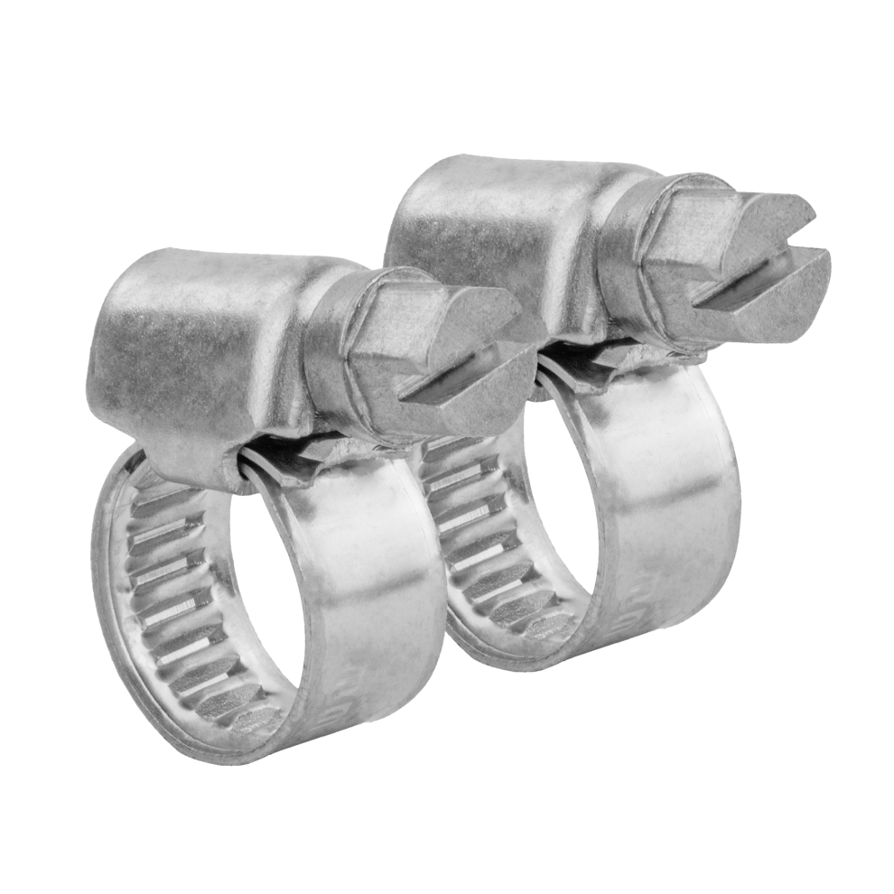 (Pack of 2) KCT 8-12mm Stainless Steel 304 Adjustable Clip Mini Small Fuel Hose Pipe Clamp