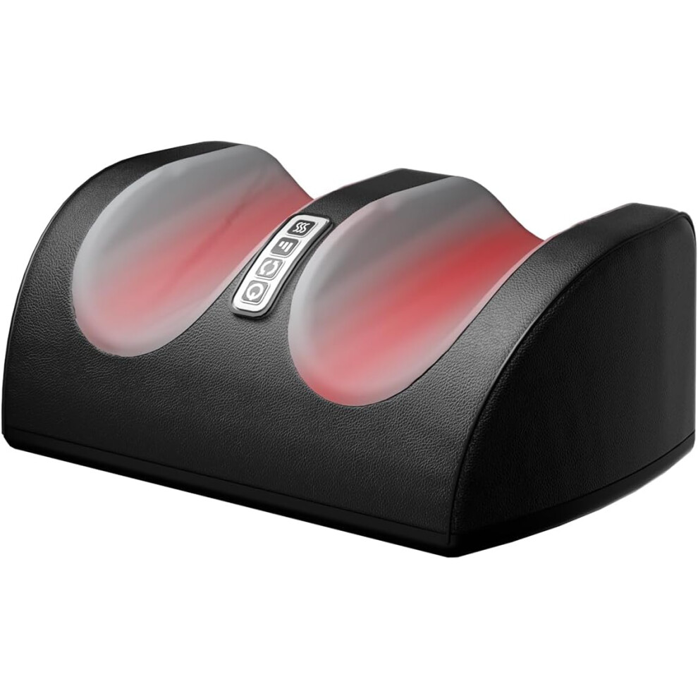 (Black) Shiatsu foot heat massager, relaxes leg muscles and improves blood circulation Foot and leg massager with massage rollers