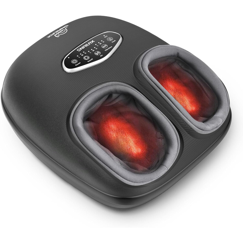 (Shiatsu Foot Massager with Heat) Foot Massager with Heating, Shiatsu Electric Massager, 4D Deep Kneading Compression Vibration Foot Massager for Plan