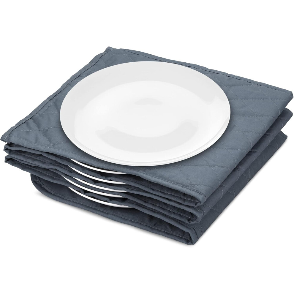 (Anthracite) Electric Plate Warmer - 10 plate warming pockets that heat plates to 74 degrees in 10 minutes - Gray compact folding design