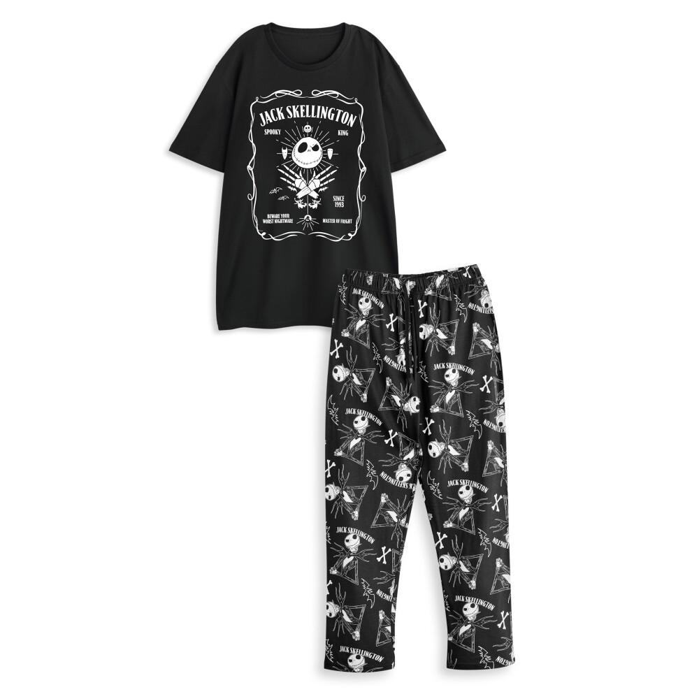 Disney The Nightmare Before Christmas Short Sleeve Long Leg Pyjama Set (Mens Black)