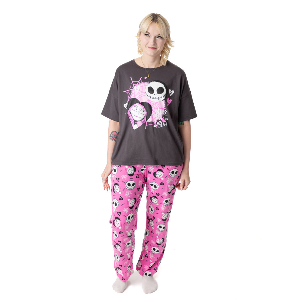 Disney The Nightmare Before Christmas Short Sleeve Long Leg Pyjama Set (Womens Multicoloured)