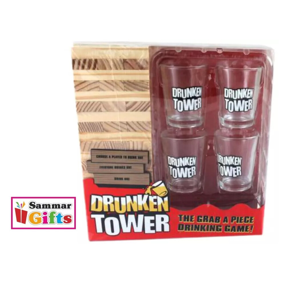 Sammar Gifts "New" Drunken Tower Party Game + Building Blocks Drinking Games
