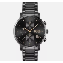 Montre Hugo Boss Integrity Chrono HB1513780 Noir pour homme – Acier inoxydable, Chronographe, 44 mm