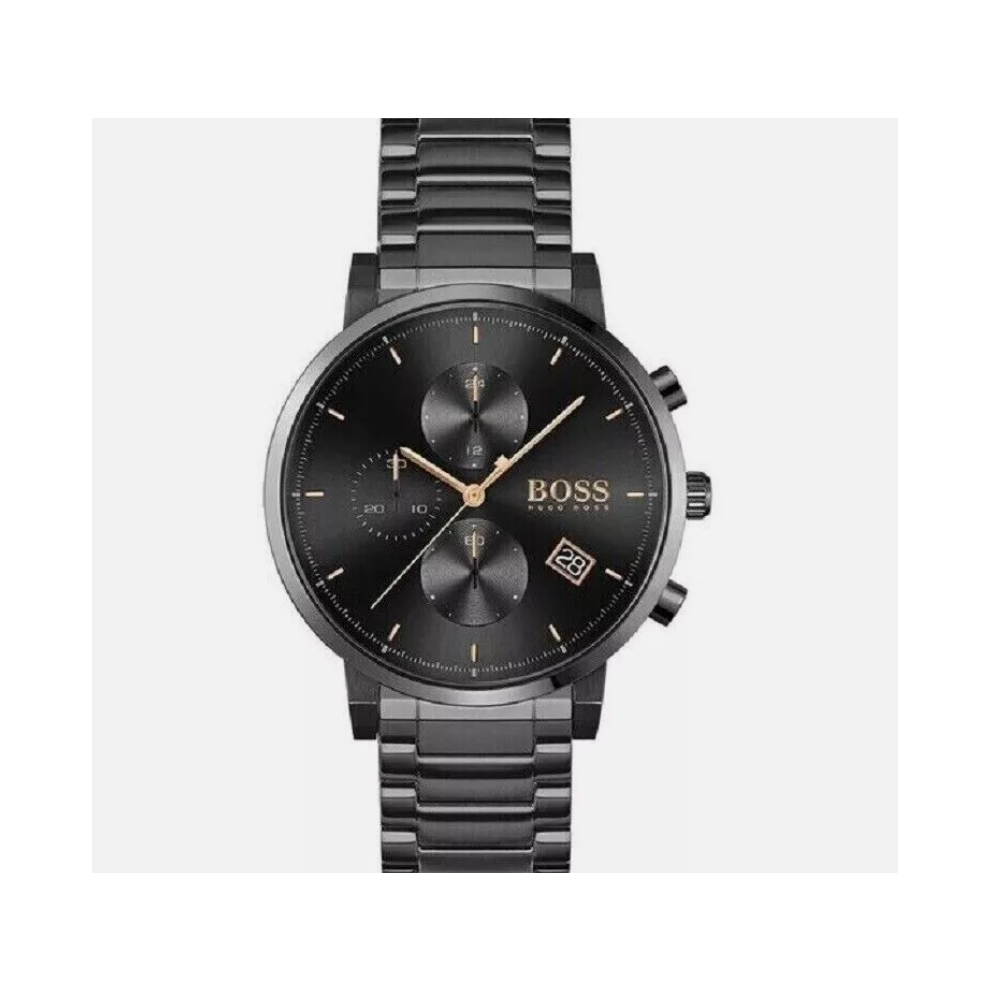 HUGO BOSS MENS INTEGRITY CHRONO WATCH HB1513780 BLACK