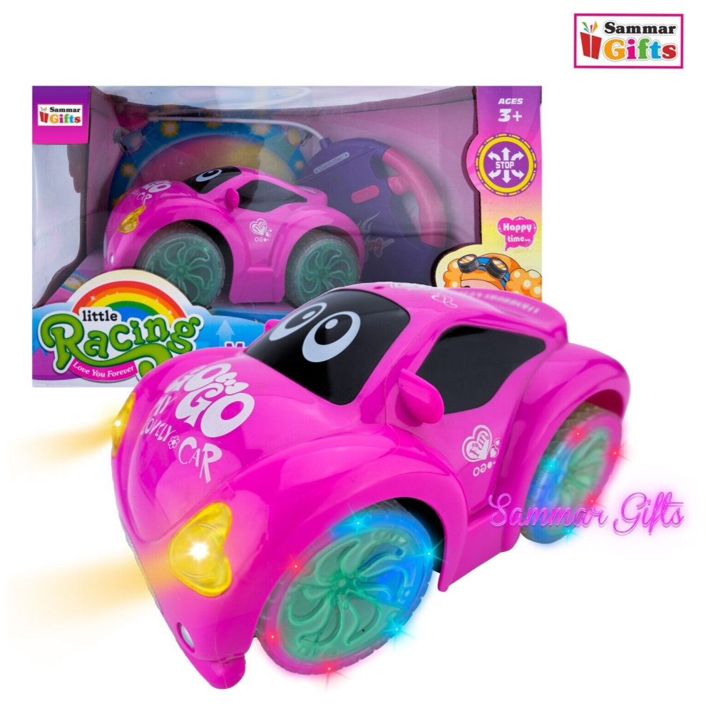 Pink Beetle Radio Remote Control Car 4 Channel RC Car Music & Lights