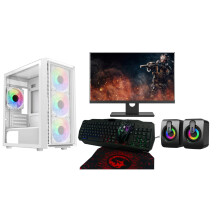 Fast Gaming PC Bundle LUNA WHITE i5 16GB RAM GT710 2GB |128GB+1 TB HDD