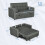 Homcom HOMCOM 2 Seater Pull Out Sofa Bed with Adjustable Backrest, Charcoal Grey 2
