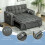 Homcom HOMCOM 2 Seater Pull Out Sofa Bed with Adjustable Backrest, Charcoal Grey 4