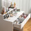 Homcom HOMCOM Dressing Table with Mirror, LED Lights, Drawers, for Bedroom, White 9