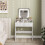 Homcom HOMCOM Dressing Table with Mirror, LED Lights, Drawers, for Bedroom, White 8