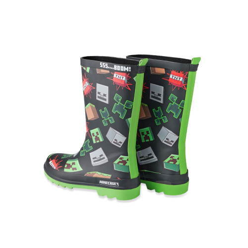 Minecraft (1 UK Child) Minecraft Wellington Boots without Handles (Boys Black) 2