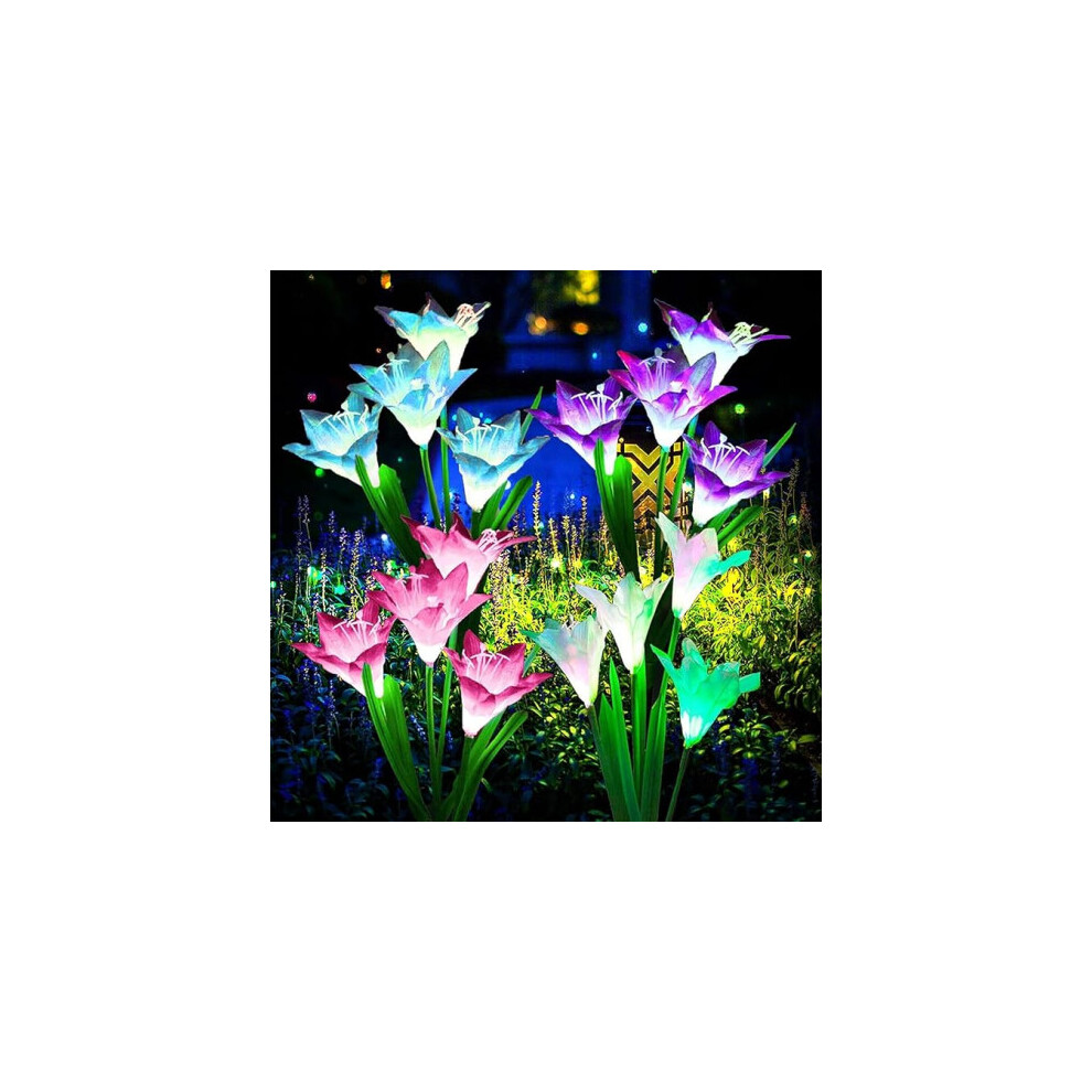 3 Pack 12 Flowers Outdoor LED Solar Lily Flower Lights-image-OPC-PFPDPRQ-NEW