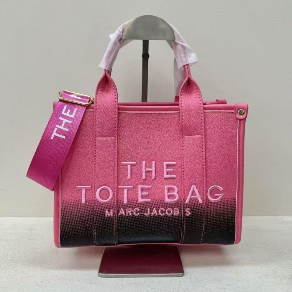 (Rose red) Women's Bag Gradient Contrast Tote Bag New Fashion Crossbody tote bag on one shoulder