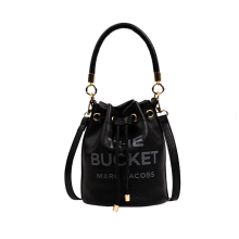 (black) Women's handbags, drawstring bucket bags, shoulder tote bags, PU leather ...