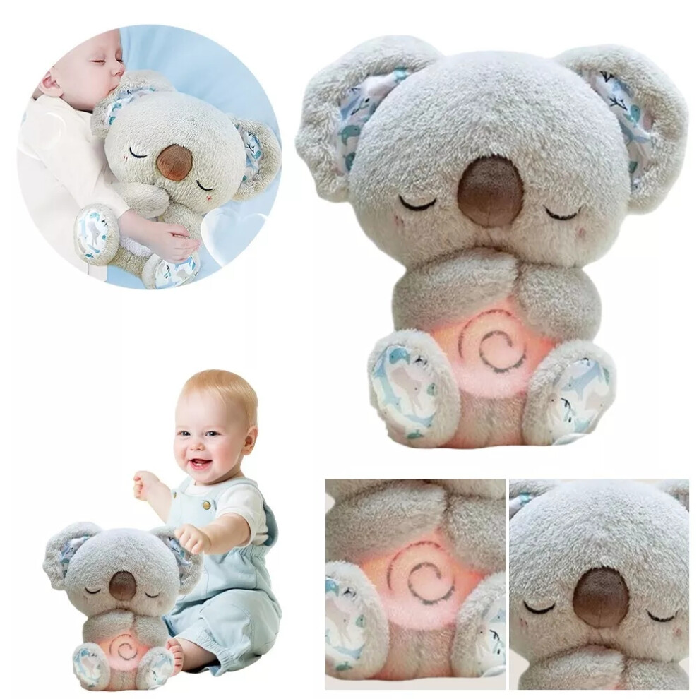 Breathing Koala Musical Stuffed Plush Toy With Sound Sensory Baby Gifts Light