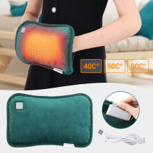 (Green) USB Electric Heating Hand Warmer Graphene Heat Warm Bag Pillow Gloves Pad Rechargeable