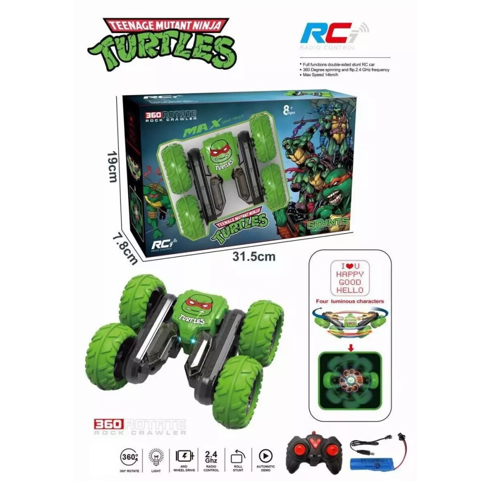 2.4GZ Turtles Rechargeable Radio Remote Control Stunt Car High Speed