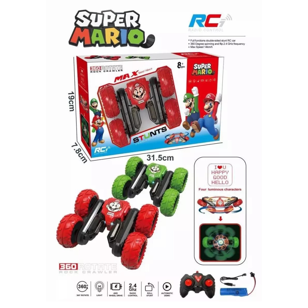 2.4GZ Super Mario Rechargeable Radio Remote Control Car Stunt Car