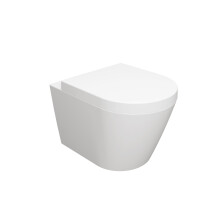 Bathroom Modern Round Ceramic Rimless Wall Hung Toilet Soft Close Seat
