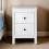 Modern 2-Drawer White Bedside Table - Stylish Black Storage Cabinet 4
