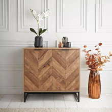 Rustic Oak 2-Door Sideboard - Multi-Storage Cabinet for Dining Room