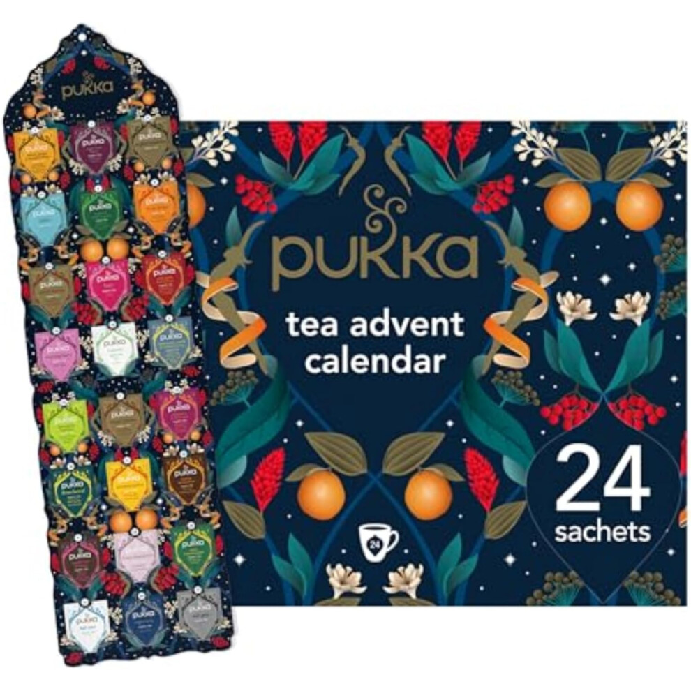 Pukka Herbs Advent Calendar 2024 Organic Tea Selection Ideal Secret Santa Christmas Gifts