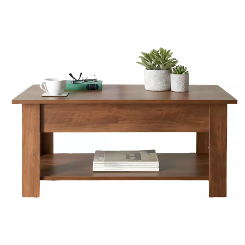 Rustic Oak Coffee Table with Lift-Up Top - Tromso Under Shelf Storage 2