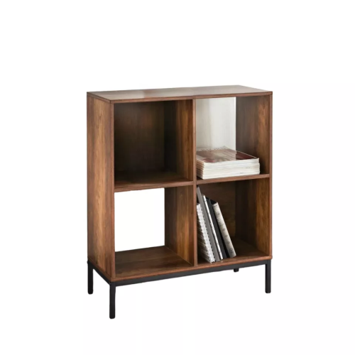 4-Cube Wooden Bookcase - Compact Display Shelves for Home Storage 2