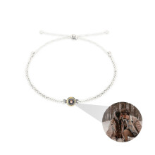 (White) Projection Charm Bracelet Couples Adjustable Braided Rope Bracelets Jinyu