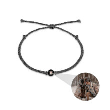 (Black) Projection Charm Bracelet Couples Adjustable Braided Rope Bracelets Jinyu