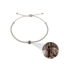 (Pink) Projection Charm Bracelet Couples Adjustable Braided Rope Bracelets Jinyu