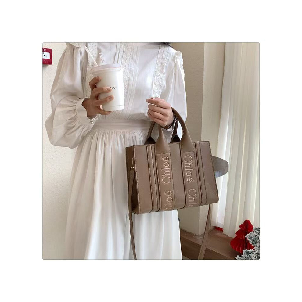 (khaki) Women's Handbags New Popular Embroidered Letter Tote Bags Crossbody Shoulder Bags Handbags Women